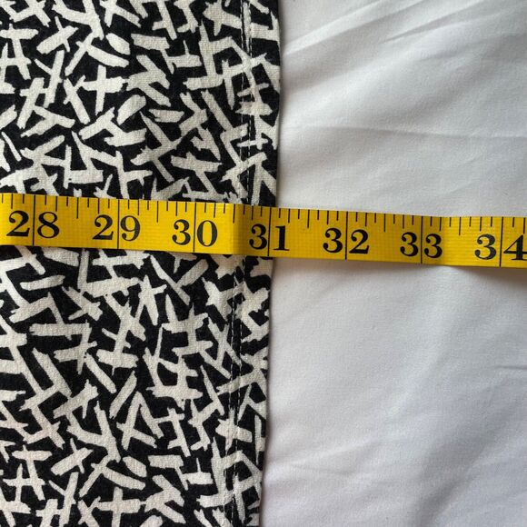 J Jill L Wearever Black & White Line Print Midi Dress Casual Modern Comfort - Picture 12 of 12